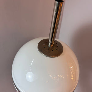Große Kugellampe weiß silber Glas