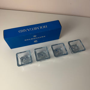 Set: 4x Kerzenständer Serie Skjold Glas von Per Lütken für Holmegaard