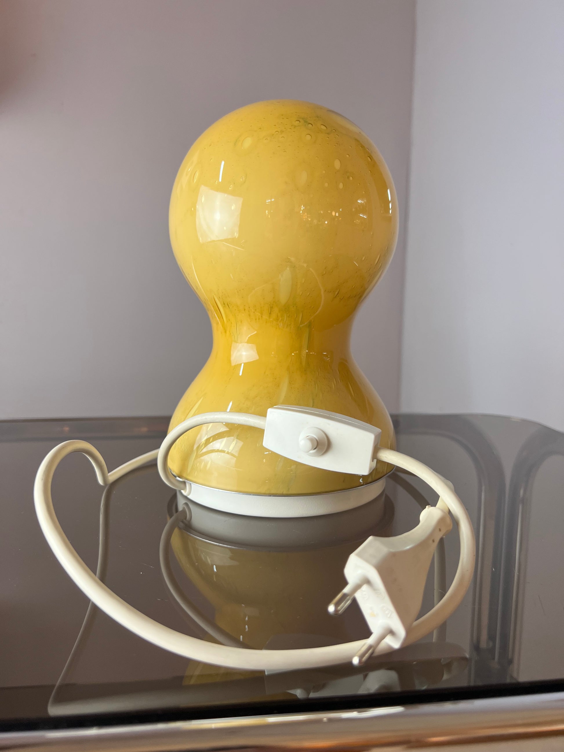 Tischlampe gelb Glas von Doria