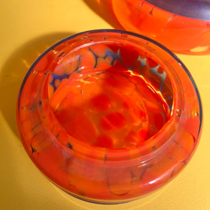 Set: Vase und Aschenbecher orange 70er