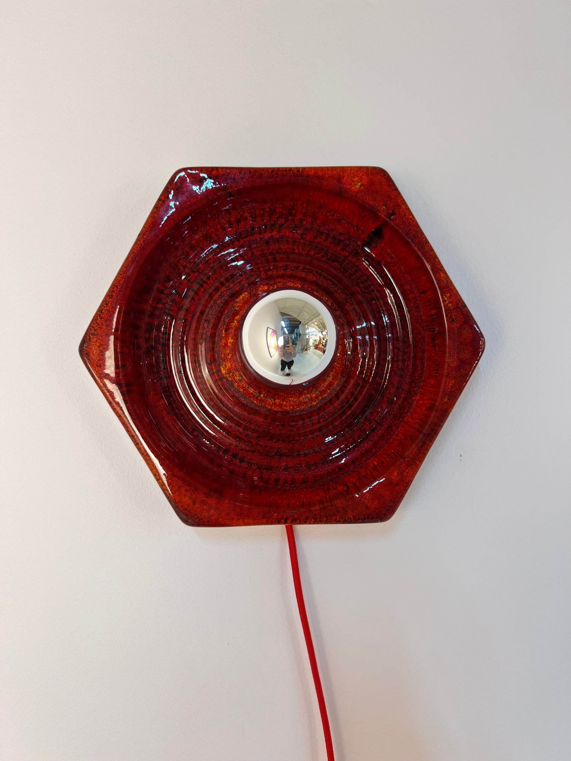 Wandlampe rot Keramik von Hustadt Leuchten