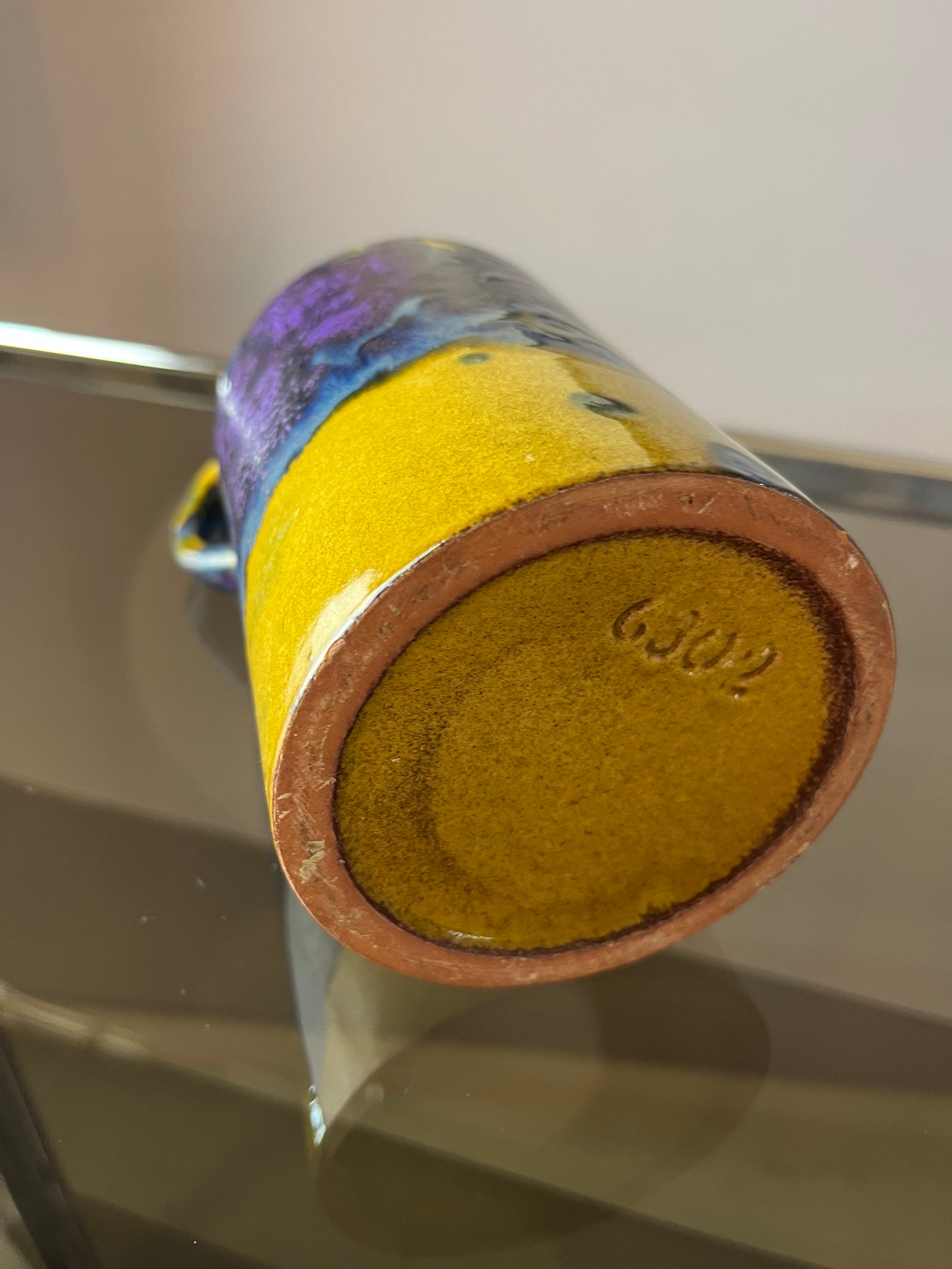 Vase gelb lila von Marei Keramik