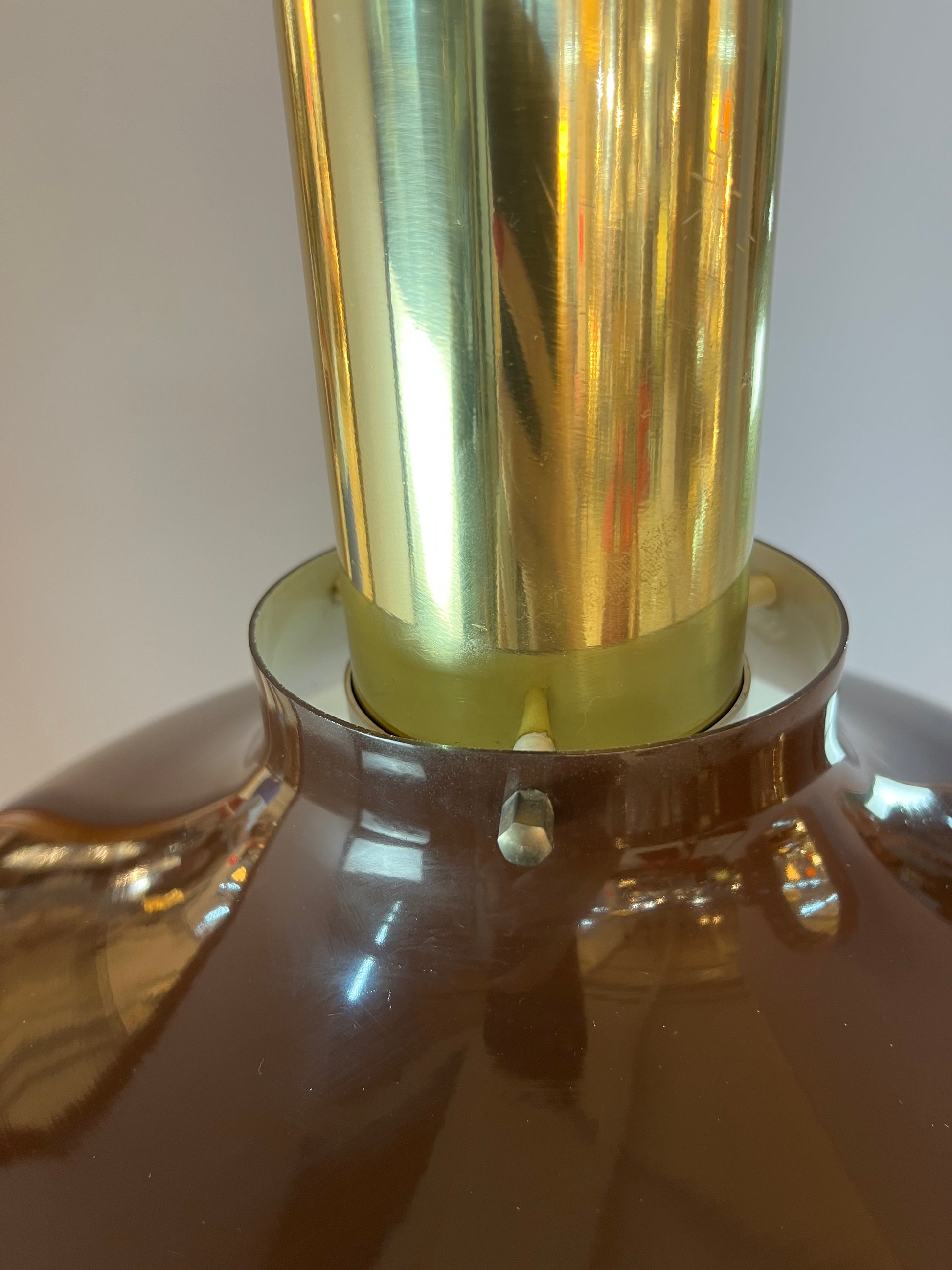 Hängelampe braun Messing aus Dänemark