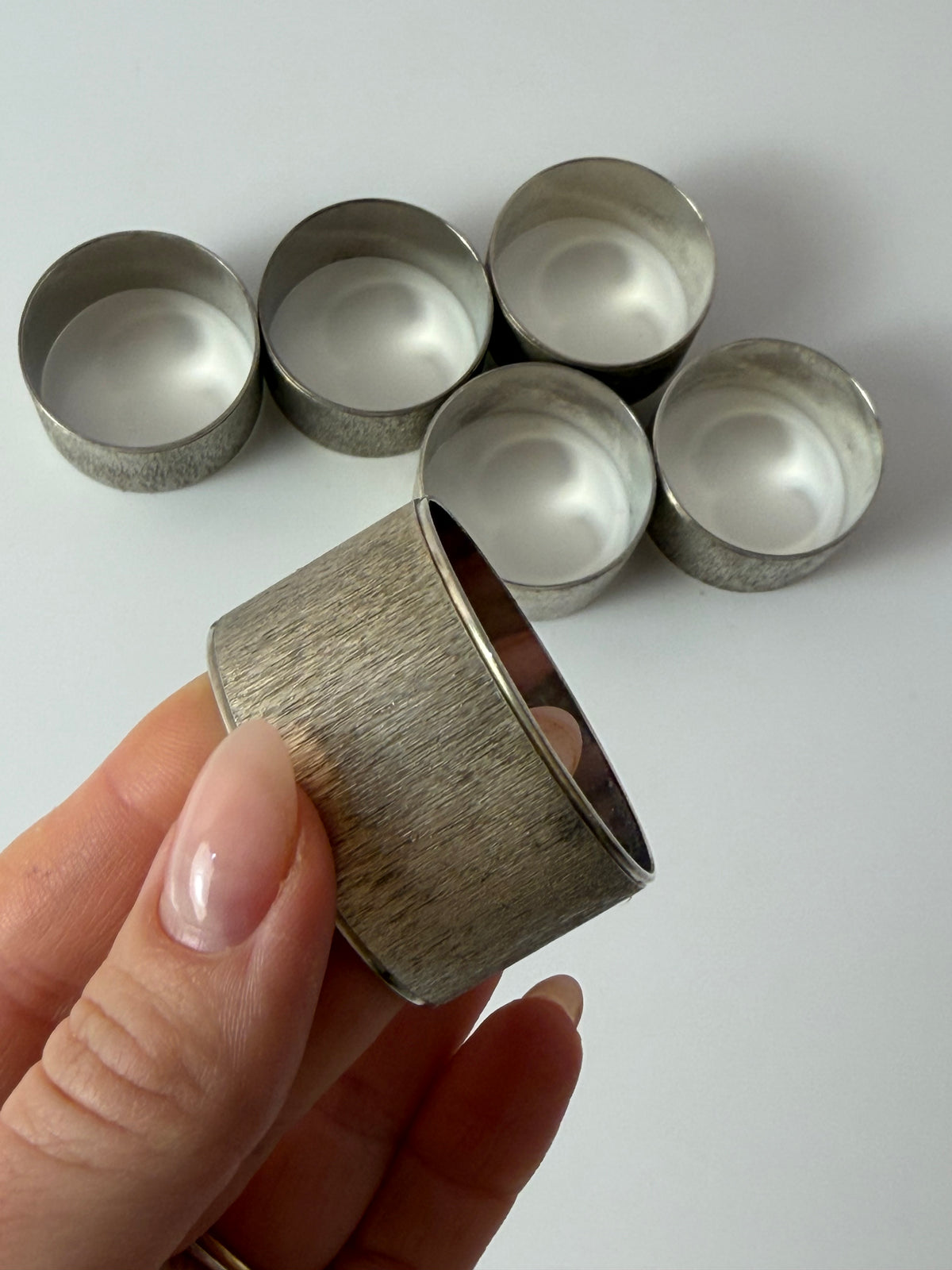 Set: 6x Serviettenring versilbert