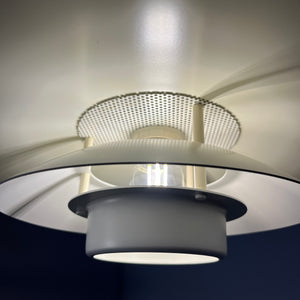Lamellenlampe neu lackiert blaugrün von JEKA