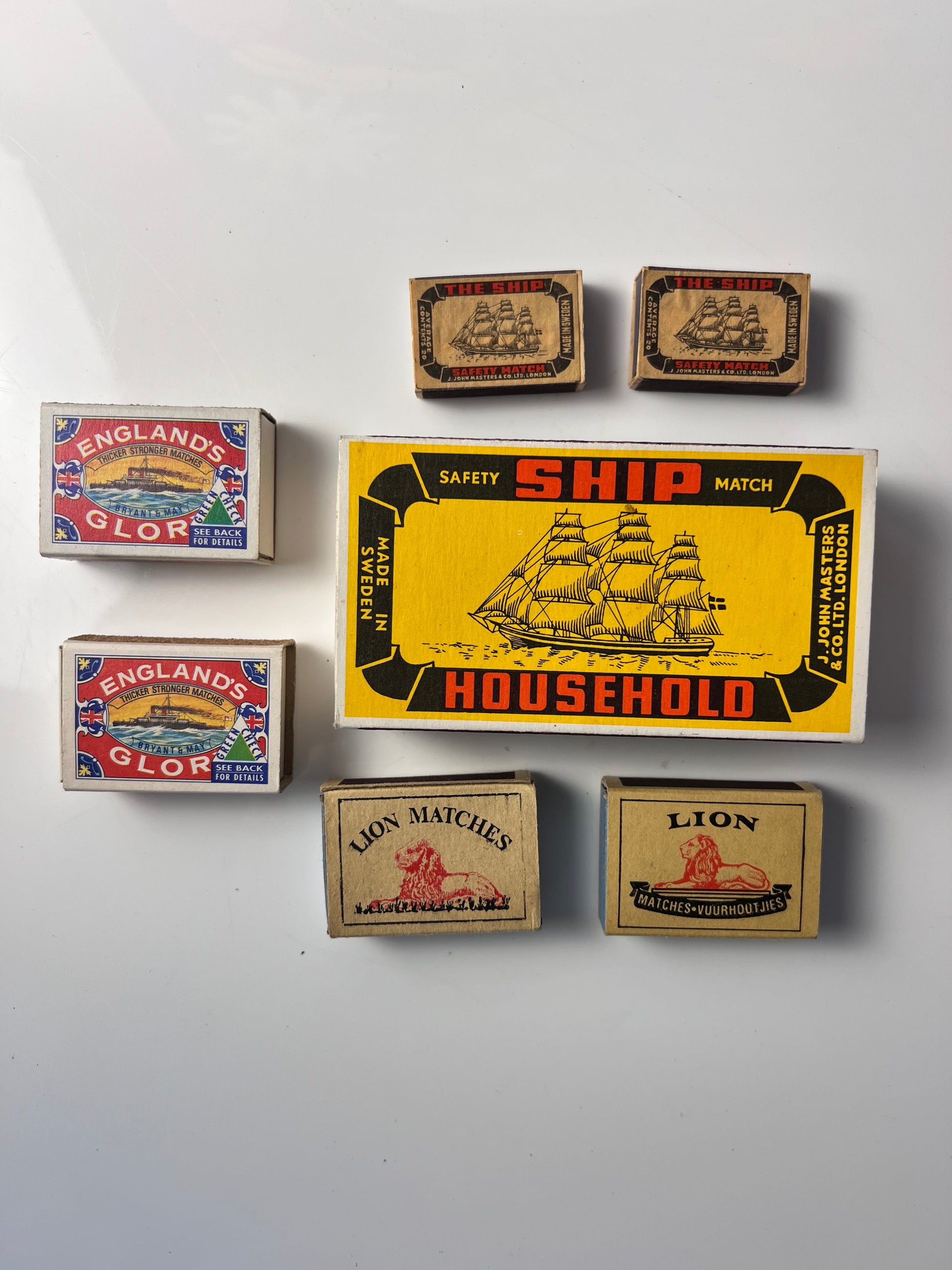 Set: Vintage Streichholzschachteln British Nautik