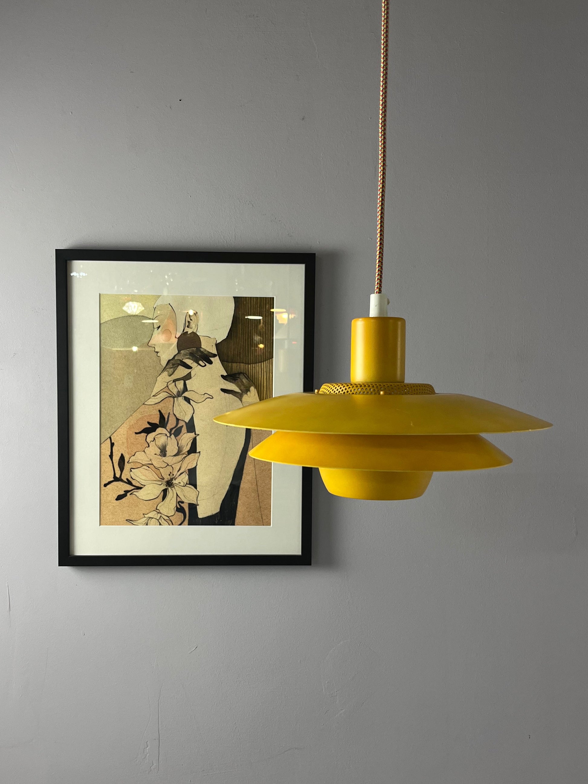 Lamellenlampe gelb aus Dänemark