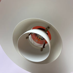 Lamellenlampe PH4 weiß orange von Poul Henningsen für Louis Poulsen