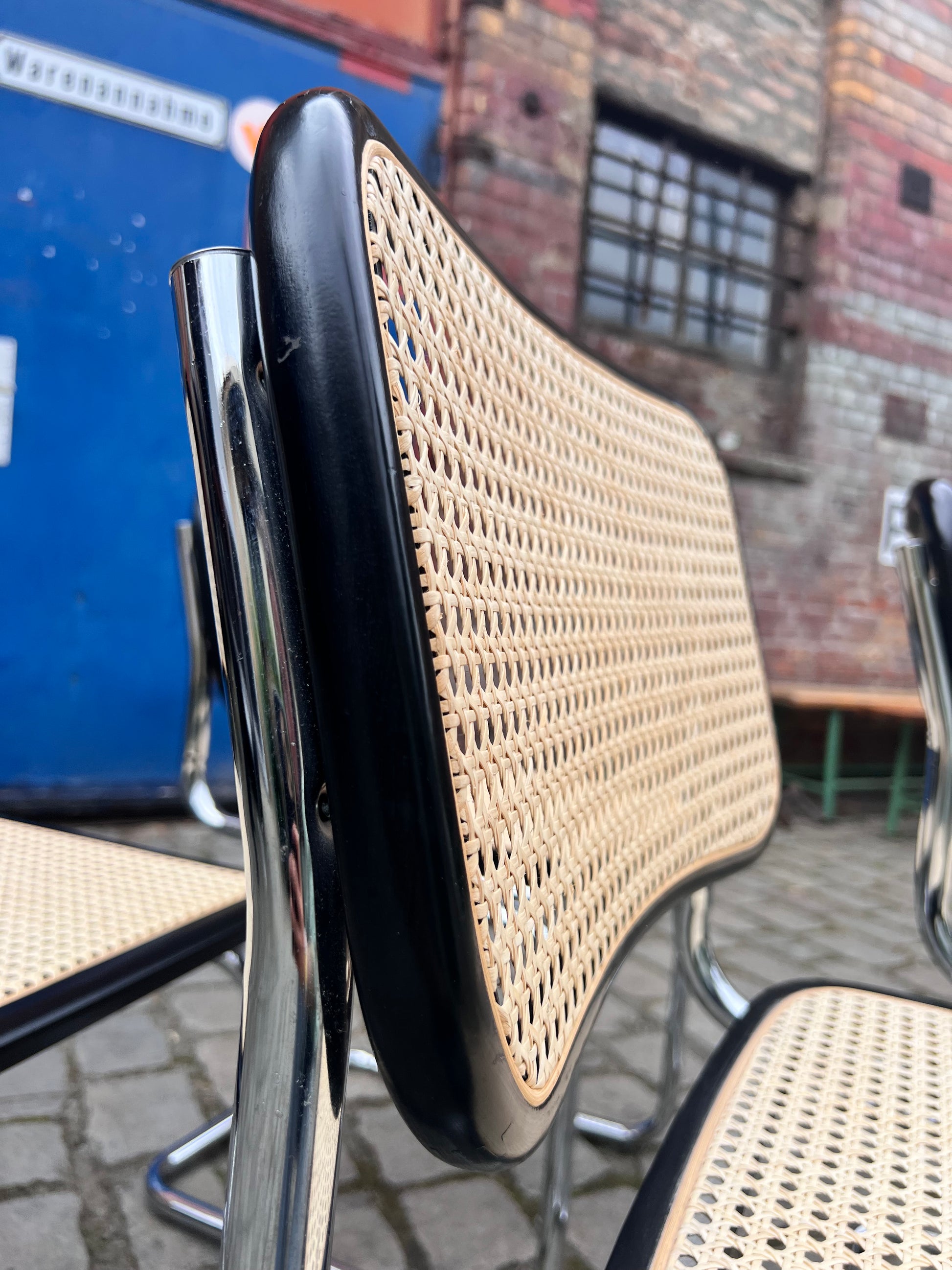 Set: 4x Freischwinger Wiener Geflecht