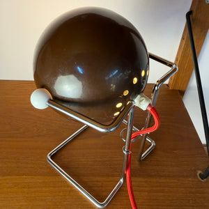 Kugel Tischlampe braun silber aus Dänemark