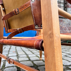 Safari-Sessel mit cognacfarbenem Lederbezug von Aage Bruun & Søn