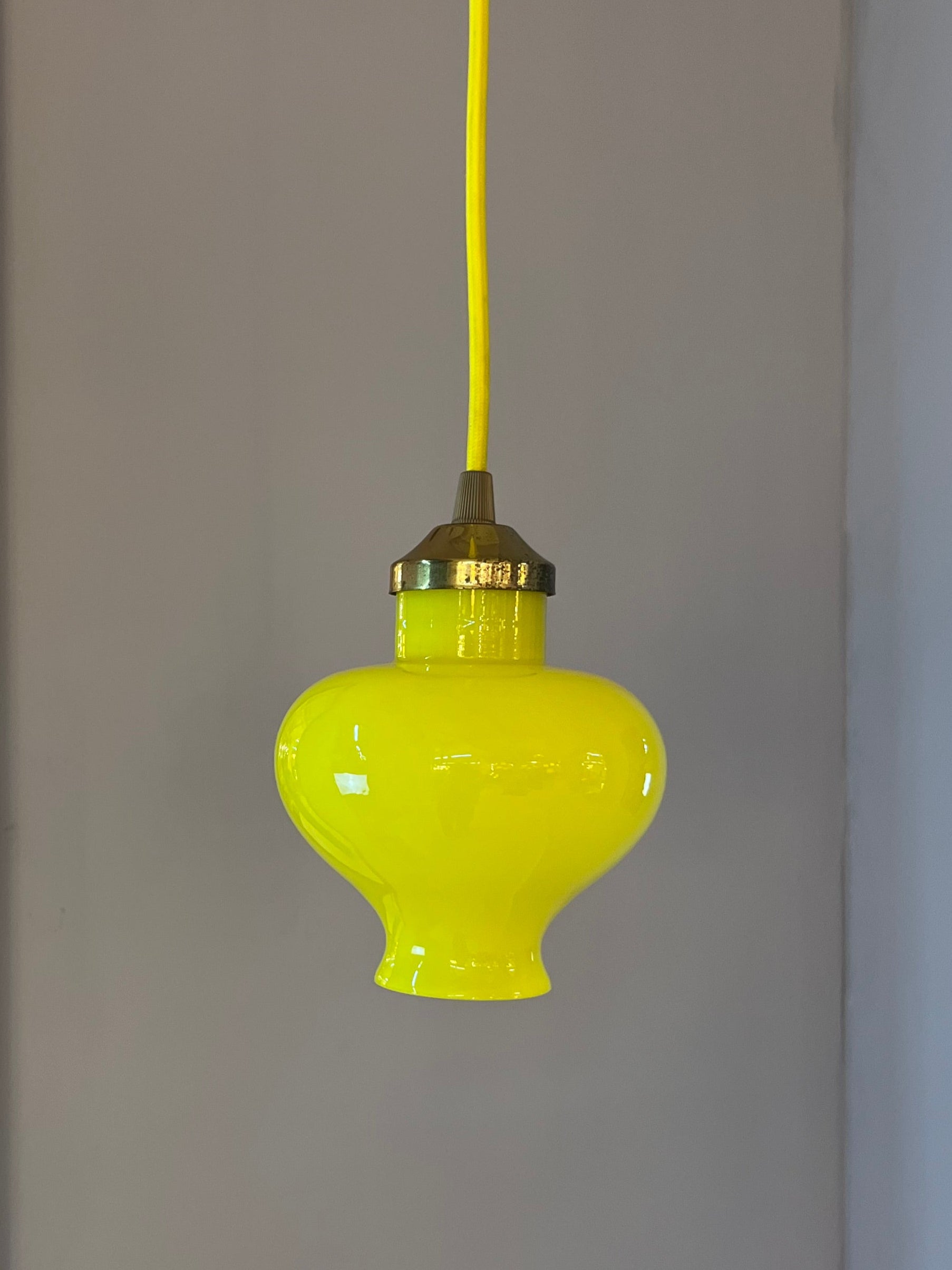 Hängelampe gelb Glas von Holmegaard