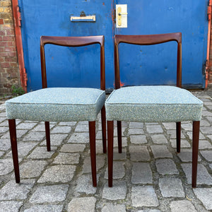 Set: 2x Polsterstuhl blau Palisander