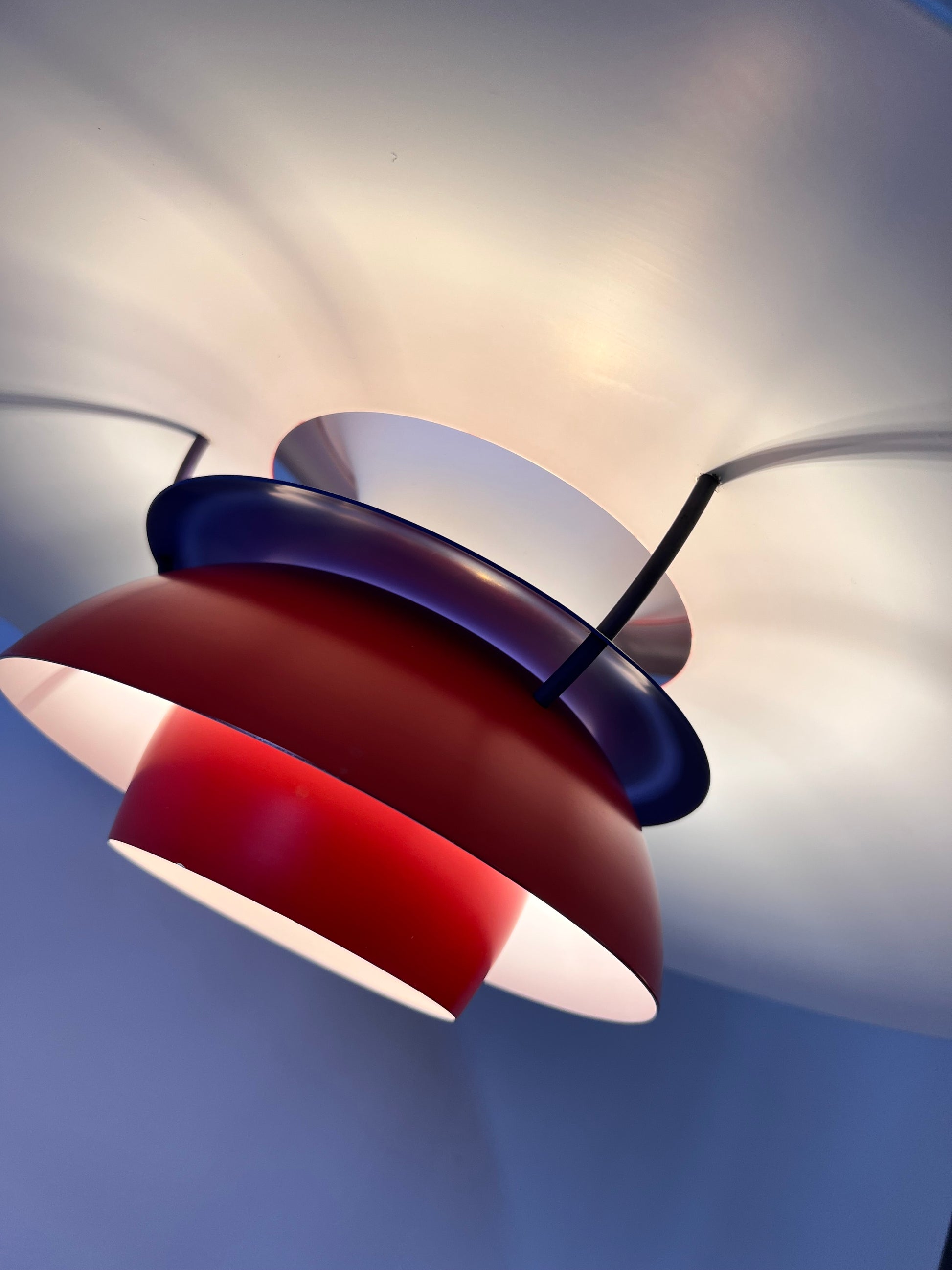 Lamellenlampe PH5 rot von Poul Henningsen für Louis Poulsen