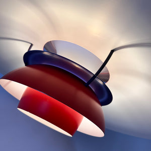 Lamellenlampe PH5 rot von Poul Henningsen für Louis Poulsen