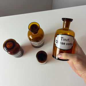 Set: 4x Apothekerglas braun