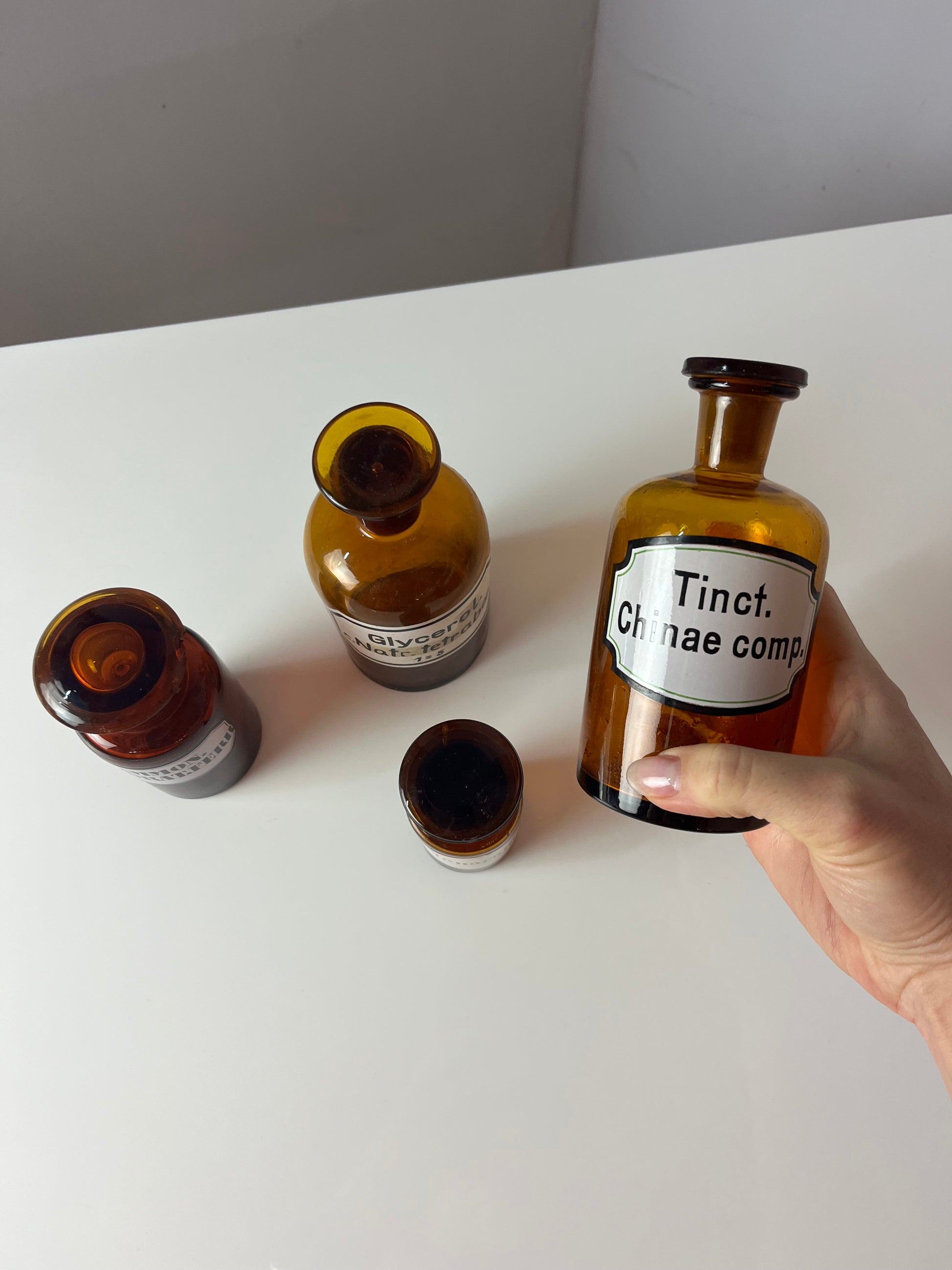 Set: 4x Apothekerglas braun