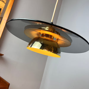 Lamellenlampe Gold Rauchglas aus Dänemark