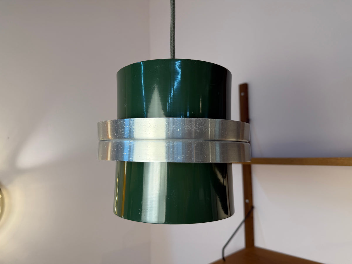 Hängelampe grün silber aus Dänemark