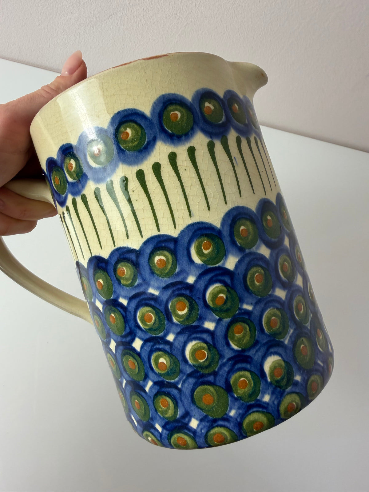 Krug blau gemustert von Bunzlauer Keramik