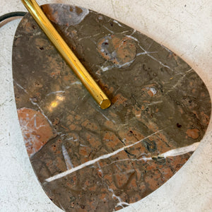 Stehlampe mit Marmorfuß & original Schirm von Rupert Nikoll