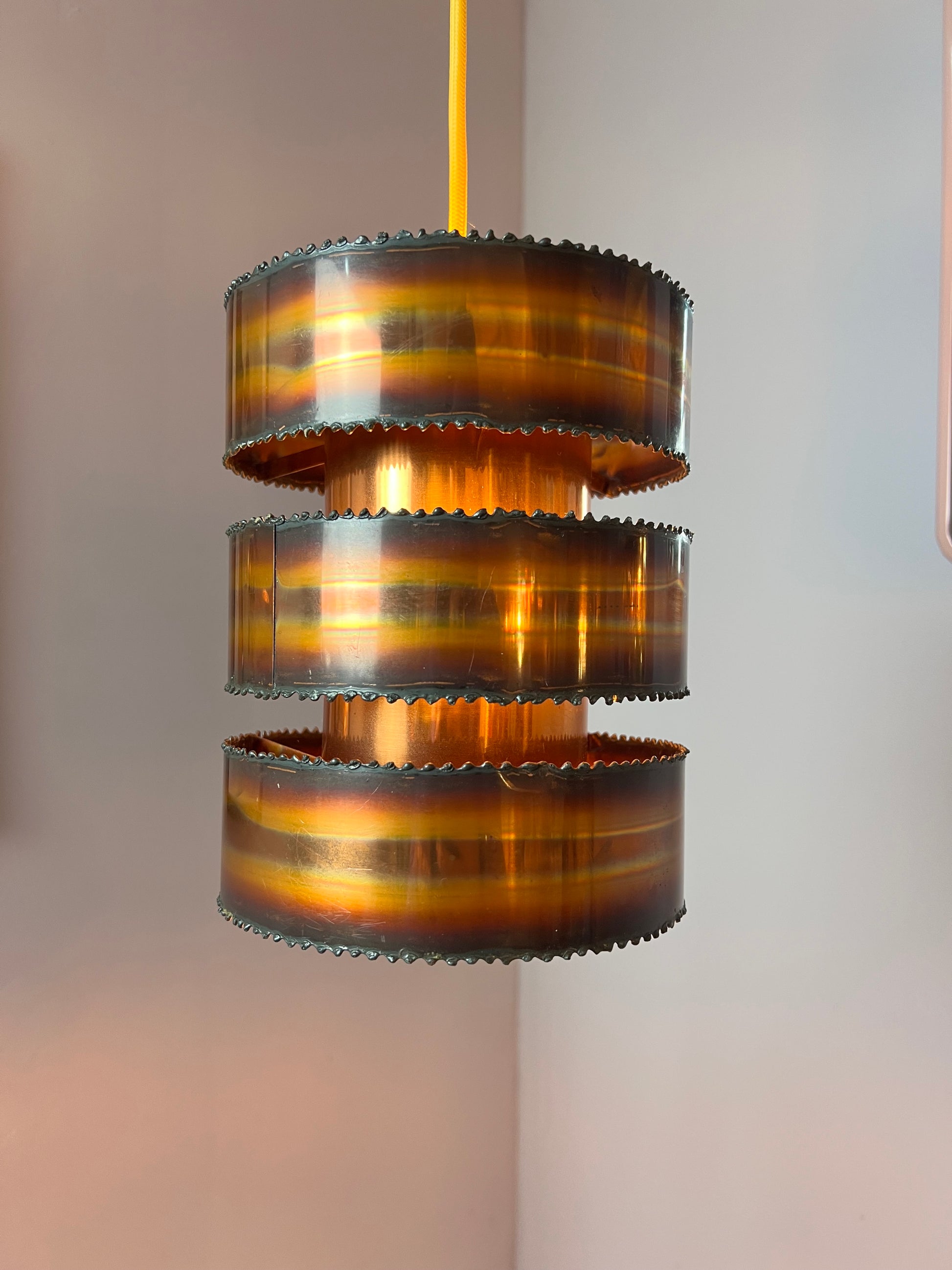 Brutalistische Kupfer Hängelampe von Svend Aage Holm Sørensen for Holm-Sørensen & Co