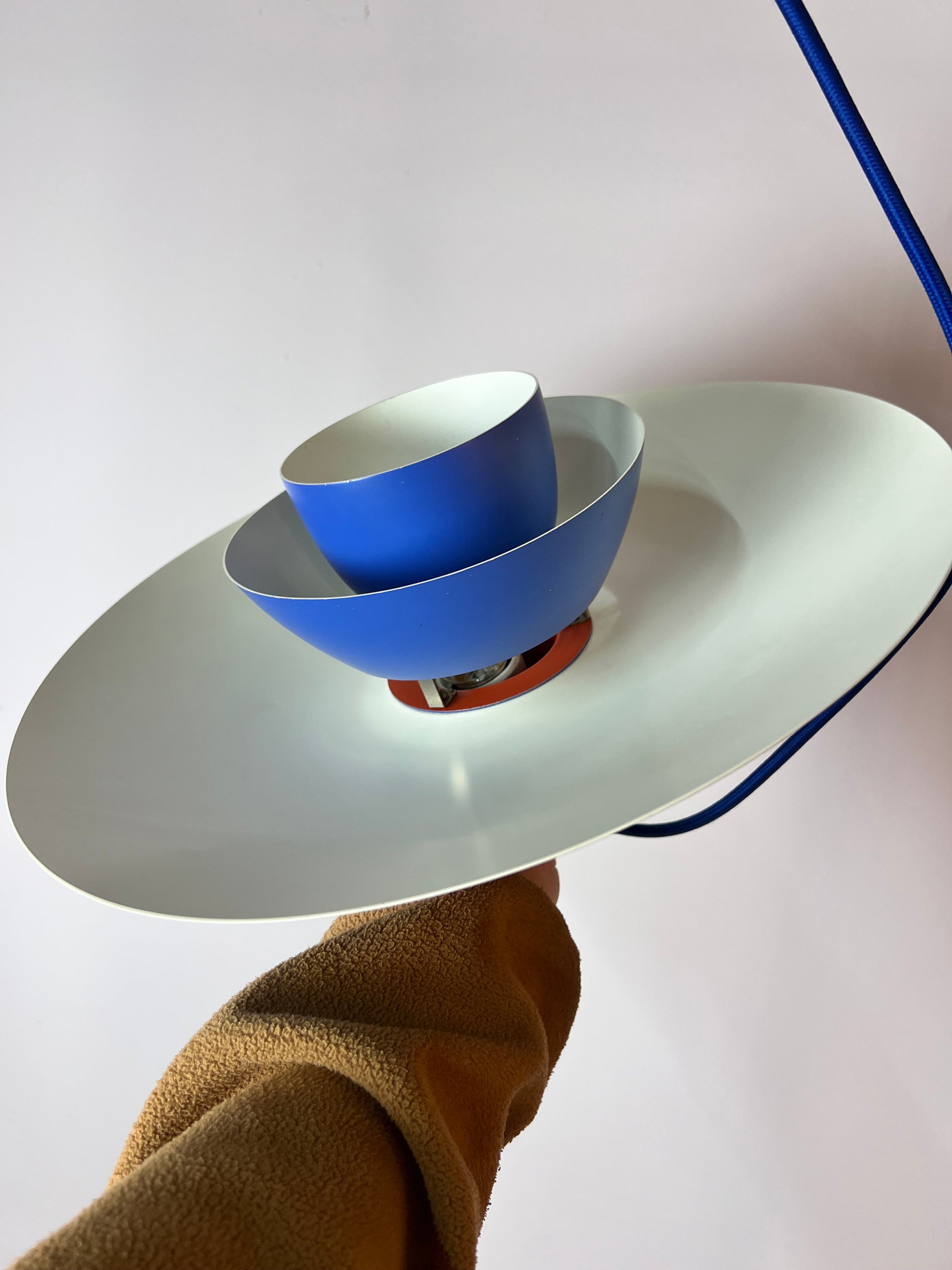 Lamellenlampe PH4 blau von Poul Henningsen für Louis Poulsen