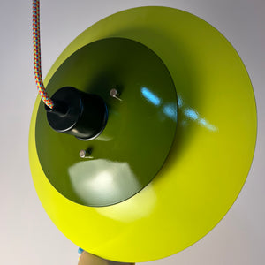 Lamellenlampe teils neu lackiert grün schwarz aus Dänemark