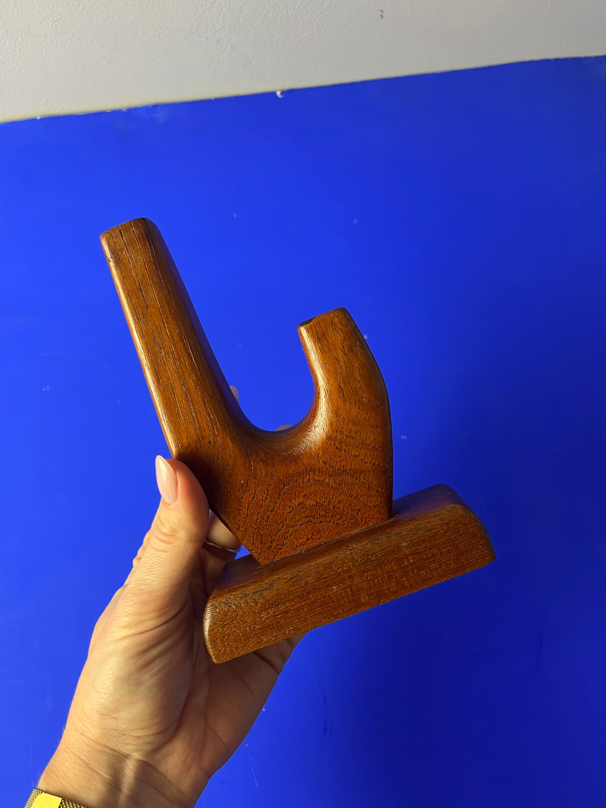 Zweiarmiger Kerzenständer Teak