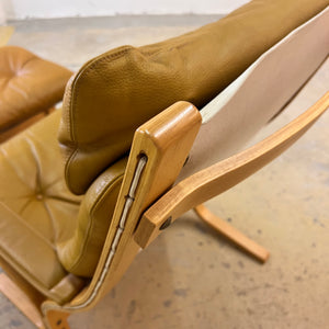 Set: Sessel Siesta mit Hocker Echtleder von Ingmar Relling für Westnofa