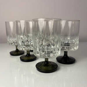 Set: 6x Weinglas mit grauem Sockel