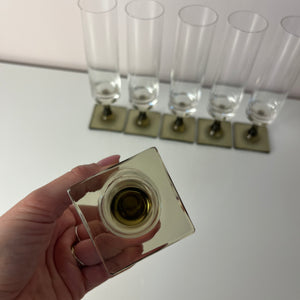 Set: 6x Sektkelch Modell Berlin mit Rauchfuß von Georg Jensen für Rosenthal
