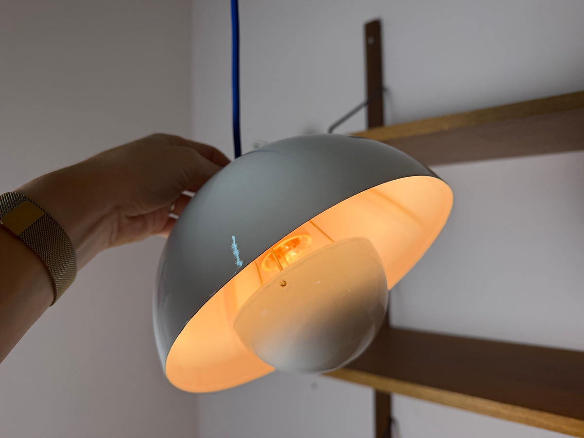 Hängelampe Flowerpot weiß Emaille von Verner Panton für Louis Poulsen