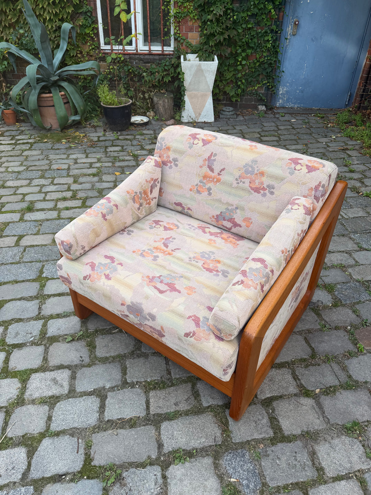 Schlafsessel / Gästebett Teak Textilstoff aus Dänemark
