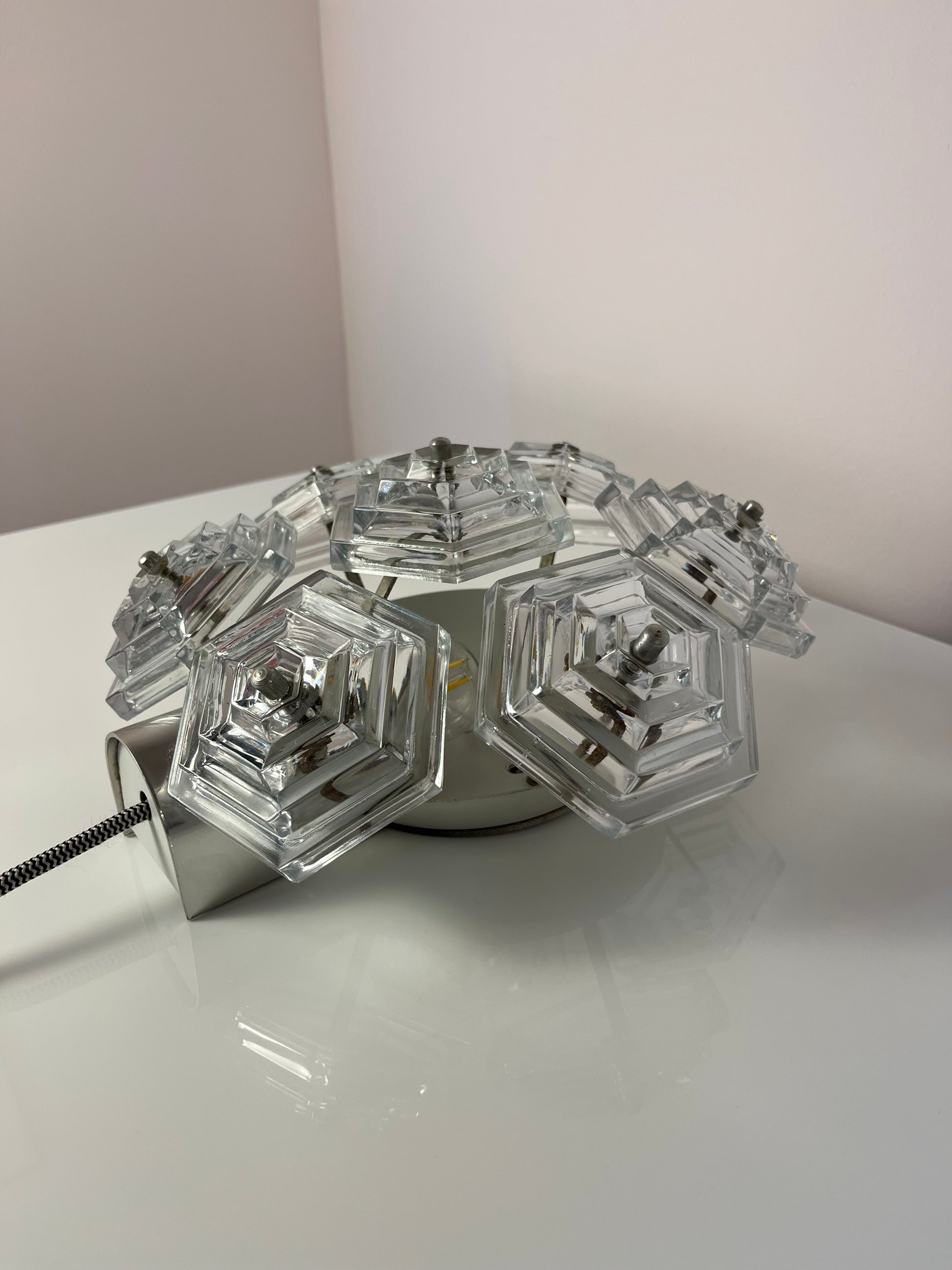 Wandlampe Eiskristall von VEB Kristallleuchtenbau Ebersbach