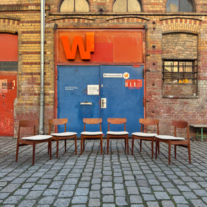 Set: 6x Polsterstuhl beige Teak von Casala