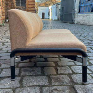 2-Sitzer Sofa 712/2 braun schwarz von Hans Peter Piehl für Wilkhahn