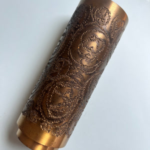 Brutalistische Vase gold Messing 70er
