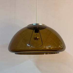 Hängelampe braun transparent Kunststoff
