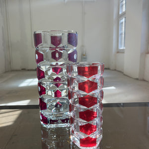 Set: 2 Vasen weinrot Glas von J.G. Durand für Luminarc