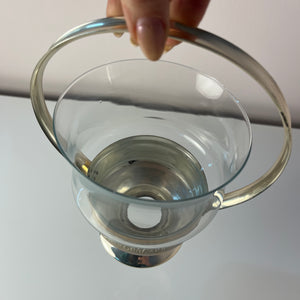 Henkelschale versilbert mit Glaseinsatz