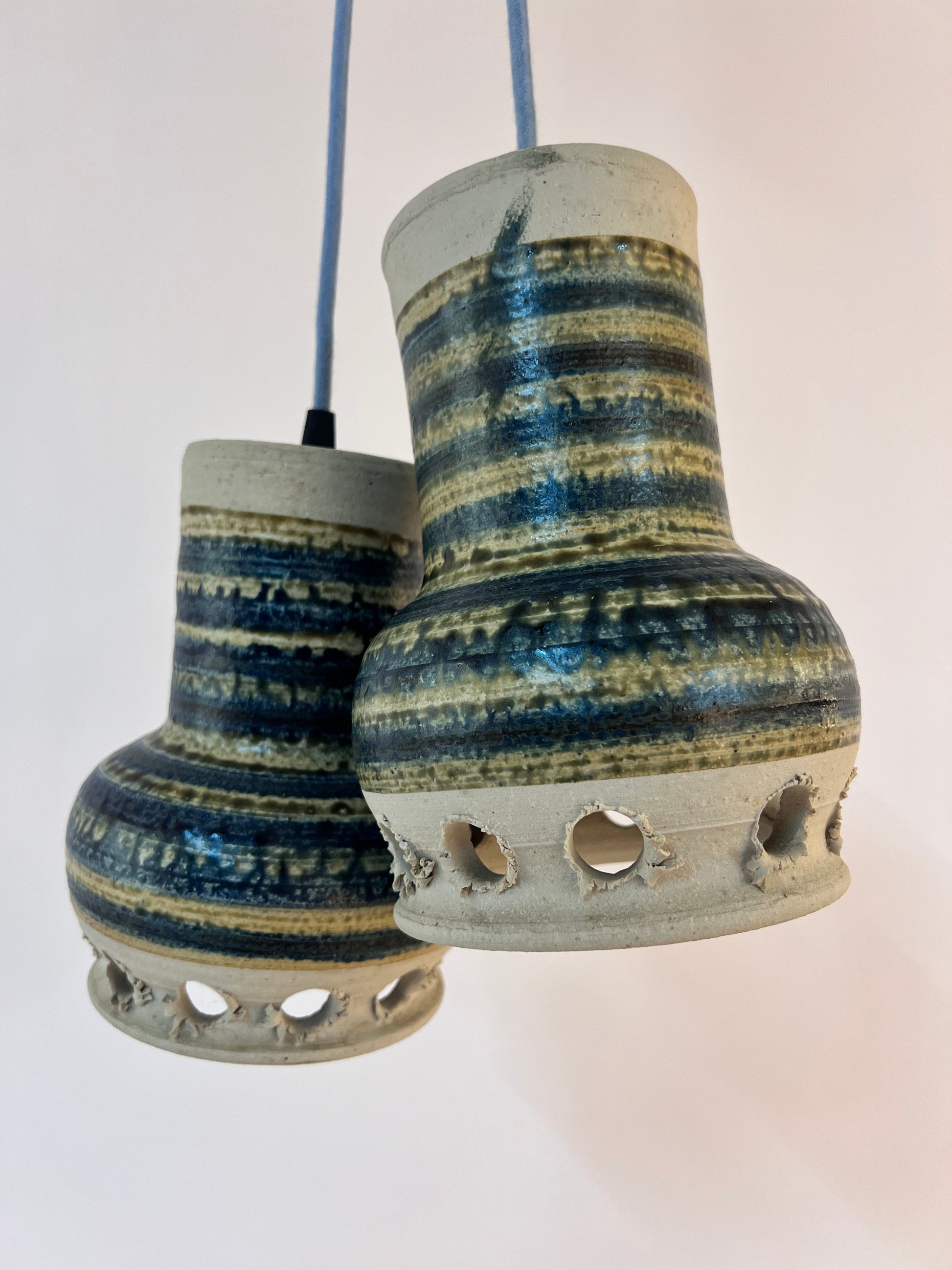 Hängelampe blau beige Keramik von Per Engstrøm