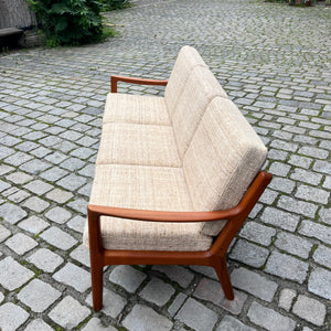 3-Sitzer Sofa Senator beige Wolle Teak von Ole Wanscher für Cado