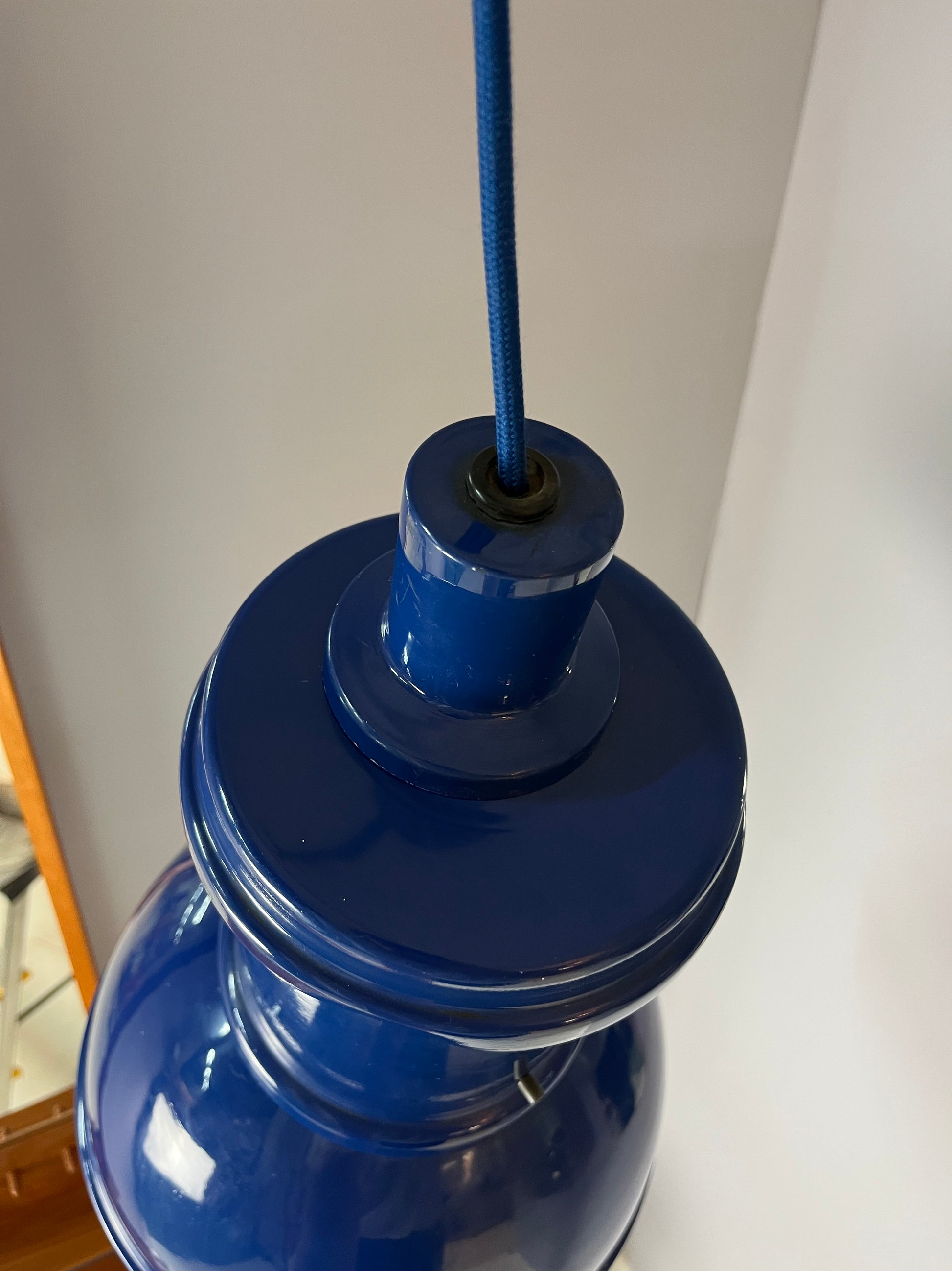 Industrielampe blau Metall