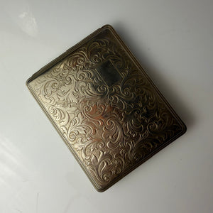 Zigarettenetui silber mit floraler Gravur