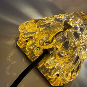 Wandlampe Glas Messing von Carl Fagerlund für Orrefors