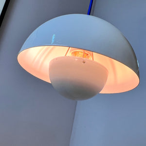 Hängelampe Flowerpot weiß Emaille von Verner Panton für Louis Poulsen