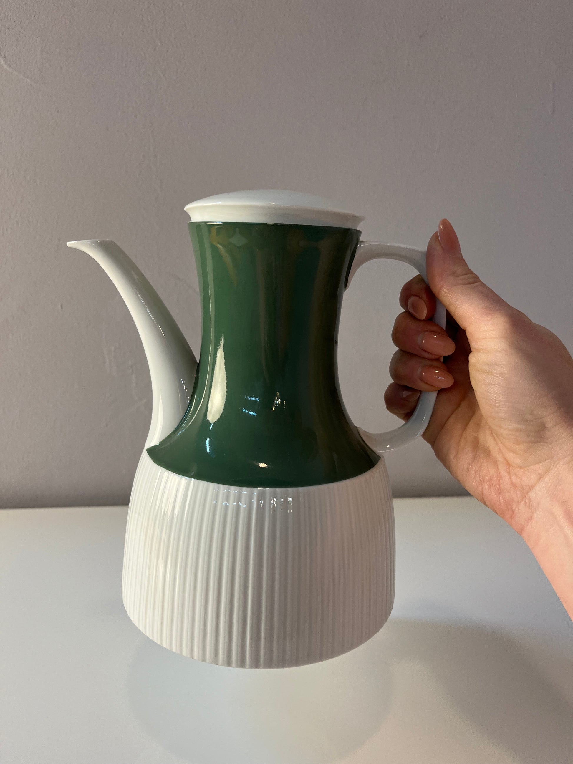 Kaffeekanne Modulation Secunda grün von Tapio Wirkkala für Rosenthal