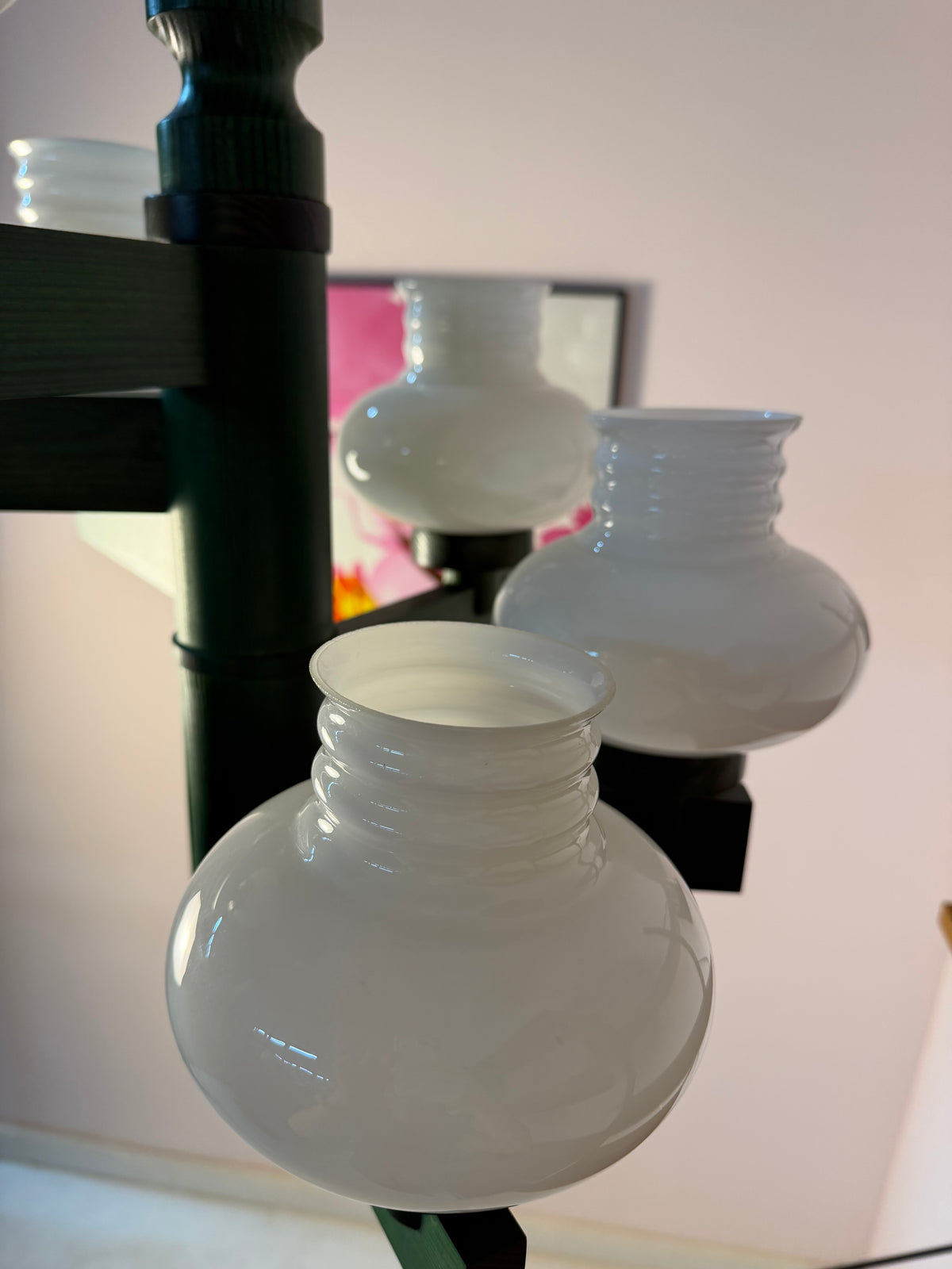 Kronleuchter grün Opalglas