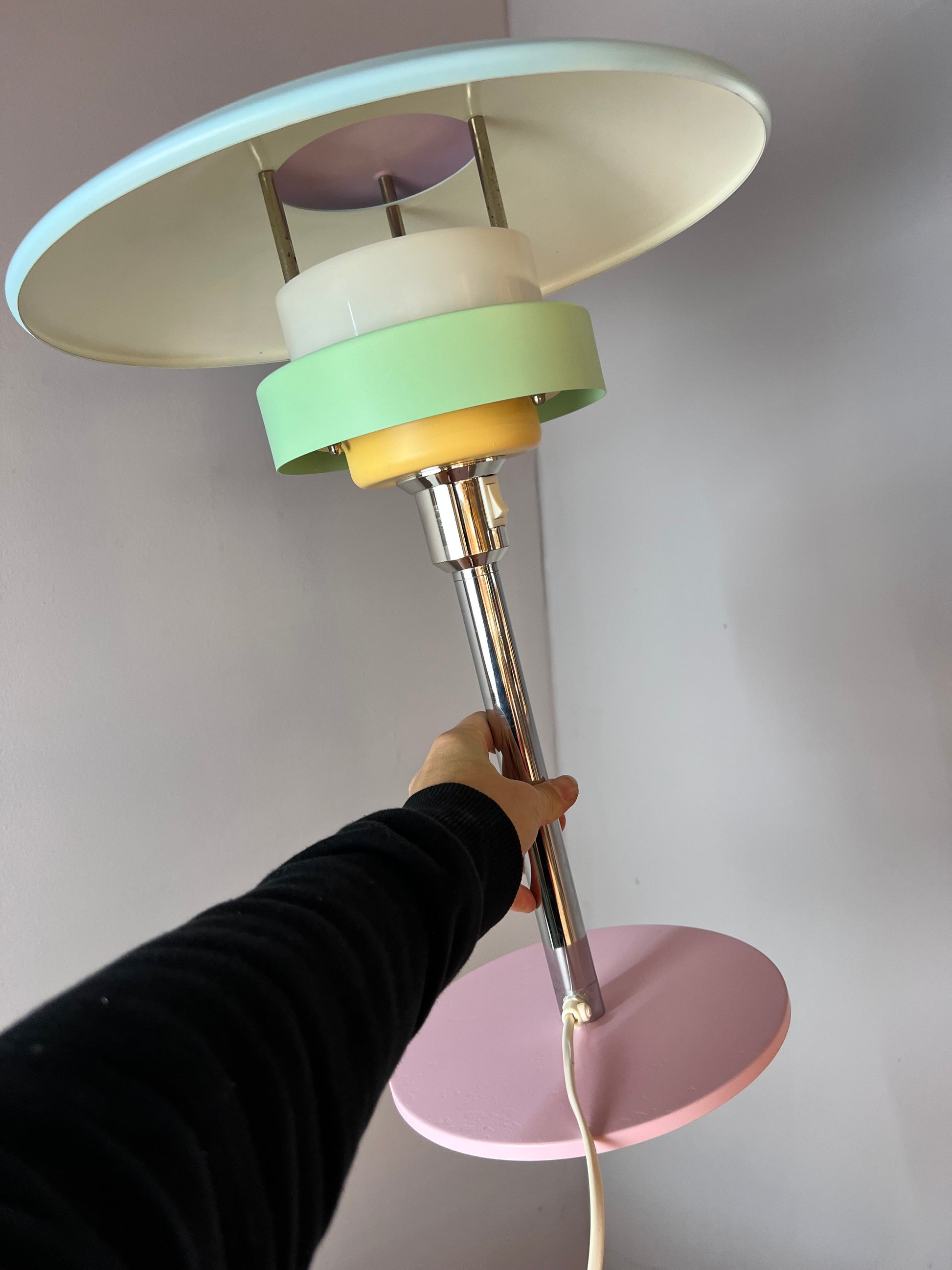 Tischlampe neu lackiert rosa mint